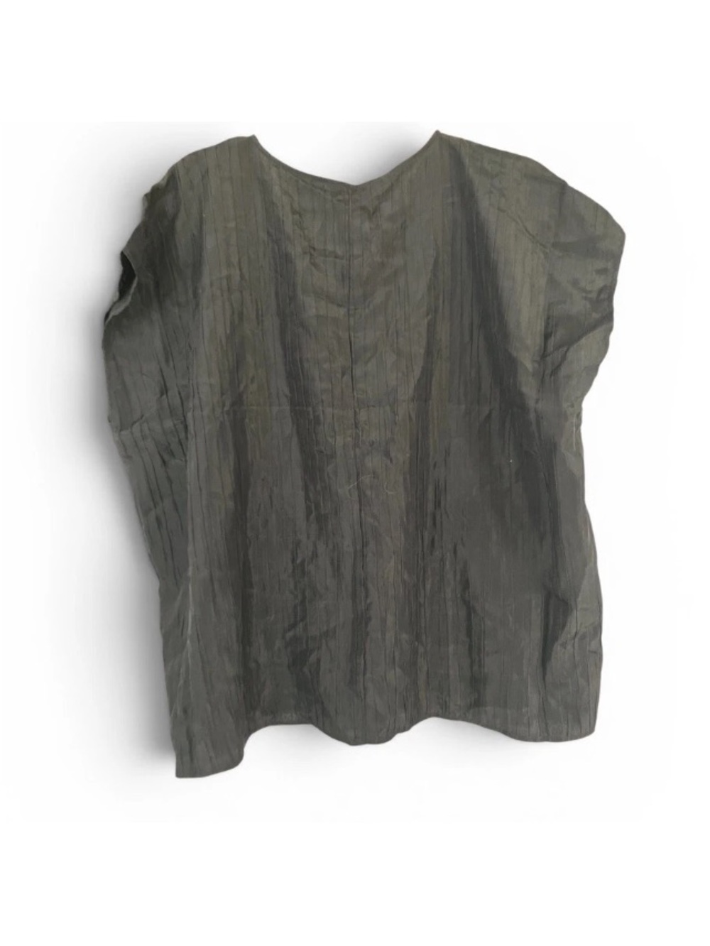 NWT EILEEN FISHER Silk Black jacquard Box Top with subtle sheen runs large Med - Picture 7 of 11